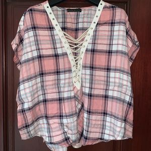 Plaid Short Sleeve Top